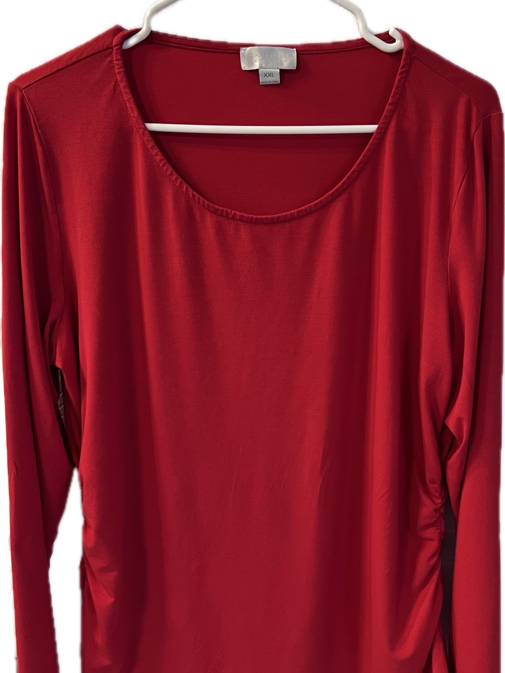 Carlisle Red Long Sleeve Scoop Neck Top